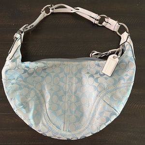 Vintage Coach Hobo Bag - blue and white - Good condition.